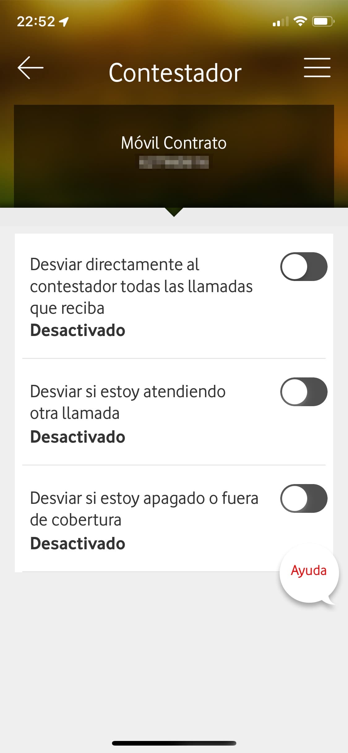 App Mi Vodafone, opción de contestador