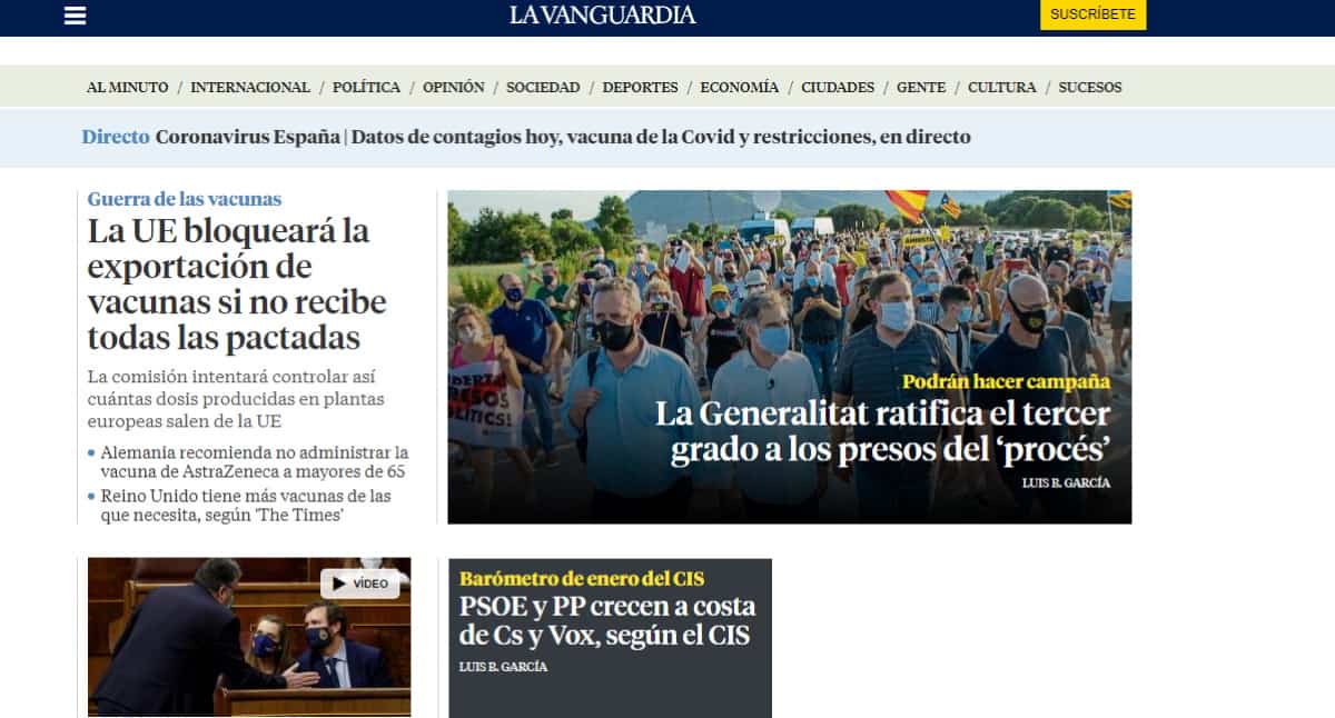 La Vanguardia y sus teléfonos de atención al público