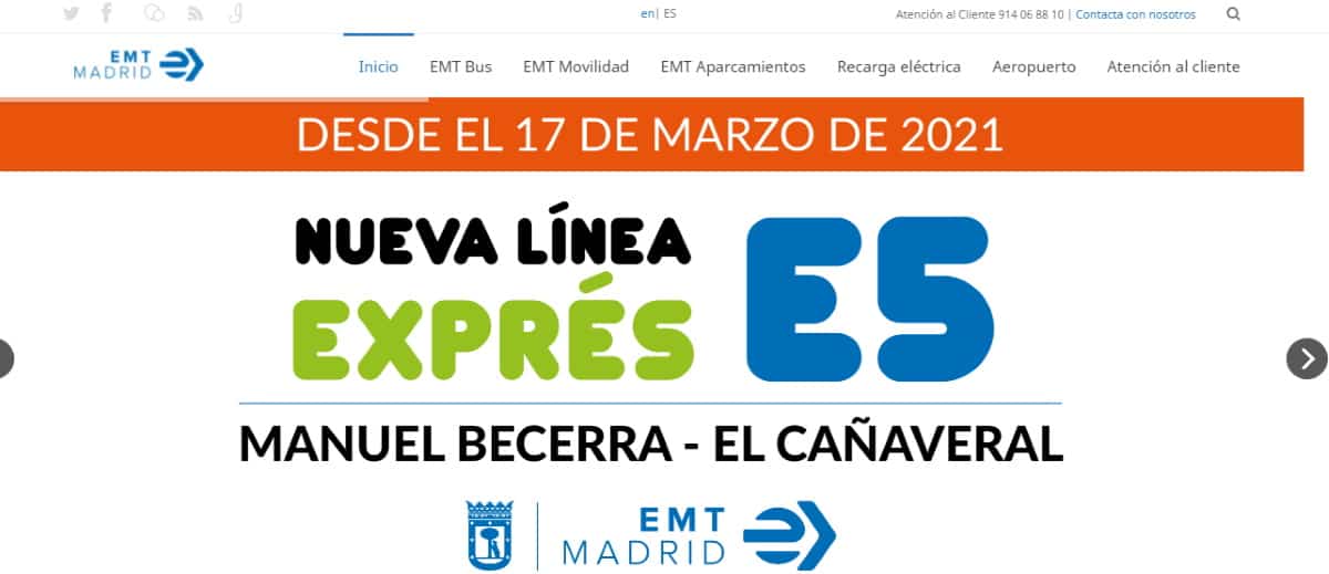 EMT Madrid servicio de atención al cliente