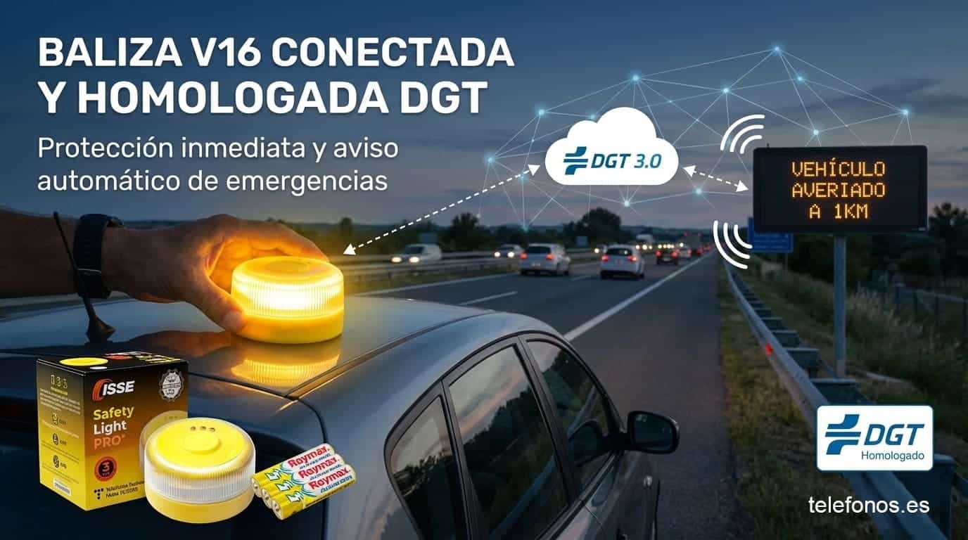 Baliza V16 conectada ISSE SAFETY: seguridad obligatoria en carretera desde 2026