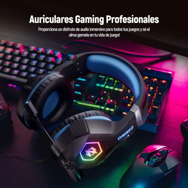Nueva portada 2 Auriculares gaming Ozeino con micrófono giratorio y RGB: sonido y comodidad sin complicarse