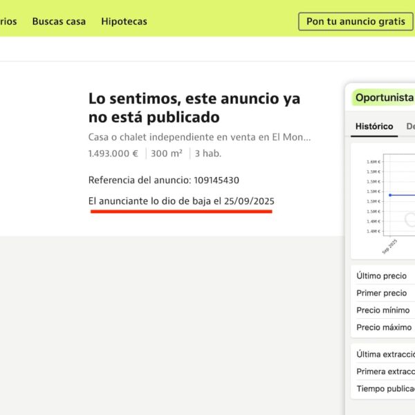 Oportunista: la herramienta que pone “memoria” al precio de los anuncios de Idealista con extensión, bot y API
