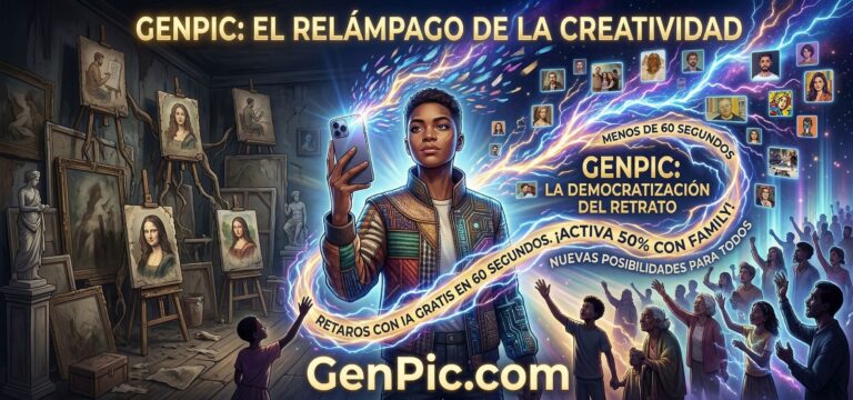 GenPic lanza retratos con IA gratis en 60 segundos y activa un 50% con FAMILY