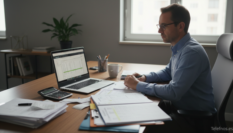 Persona consultando el estado de la devolución de la Renta en un portátil