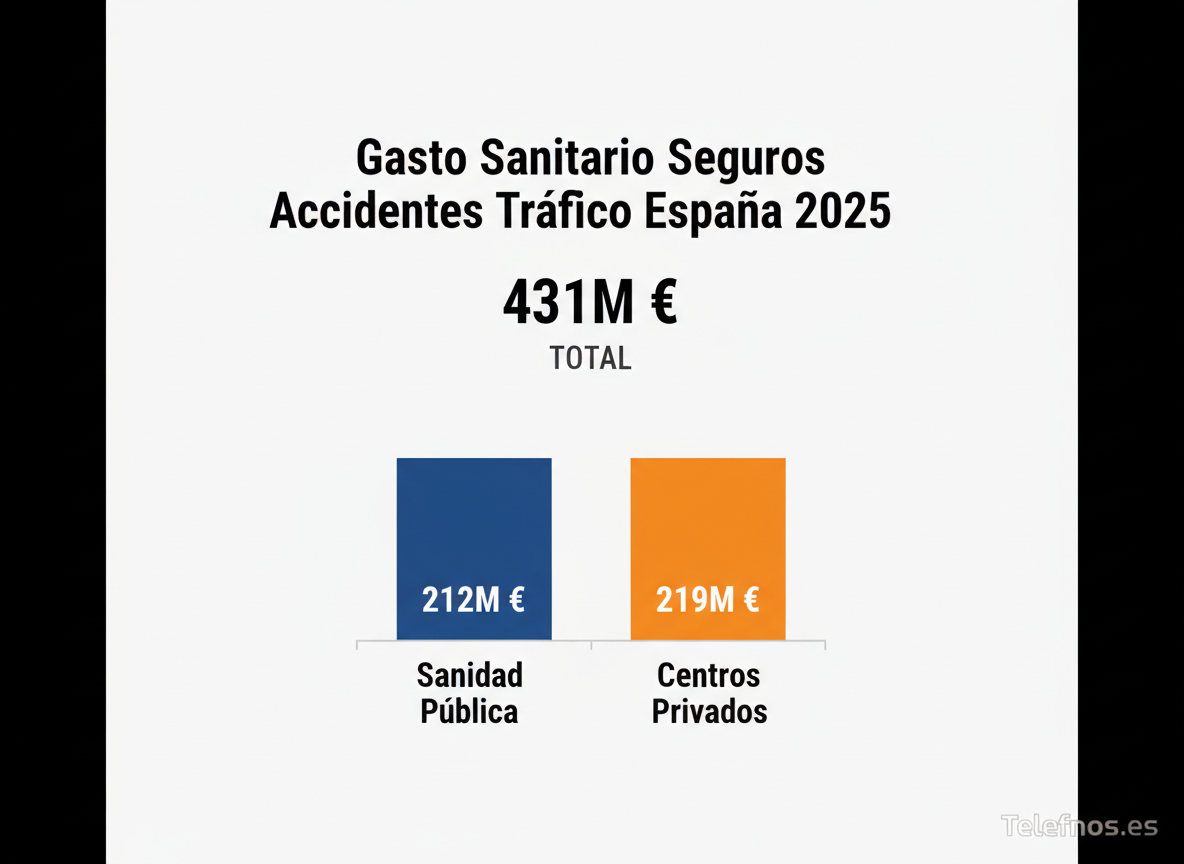 Distribución del gasto sanitario de seguros en accidentes de tráfico 2025