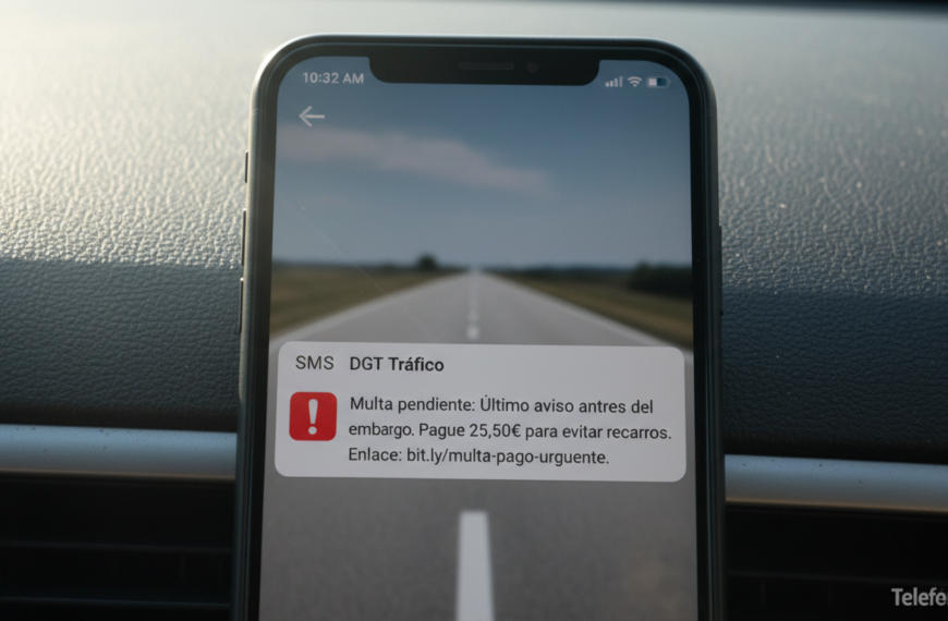 SMS fraudulento suplantando a la DGT con enlace de pago de multa falsa