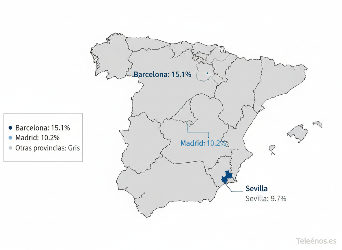 Mapa distribución territorial expedientes médicos accidentes tráfico 2025 por provincias