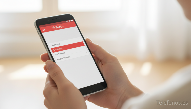 Movil mostrando la app de Vodafone para desactivar el contestador de voz