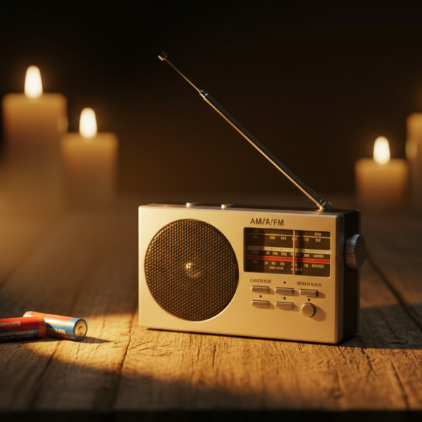 Radio portatil a pilas Joudix con antena telescopica y pilas AA