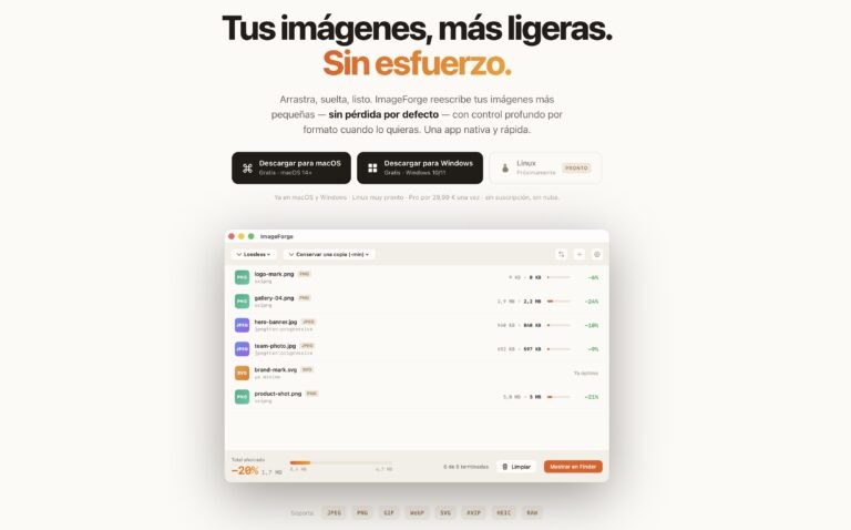 Nueva portada 2 ImageForge salta a Windows y refuerza la compresión privada de imágenes