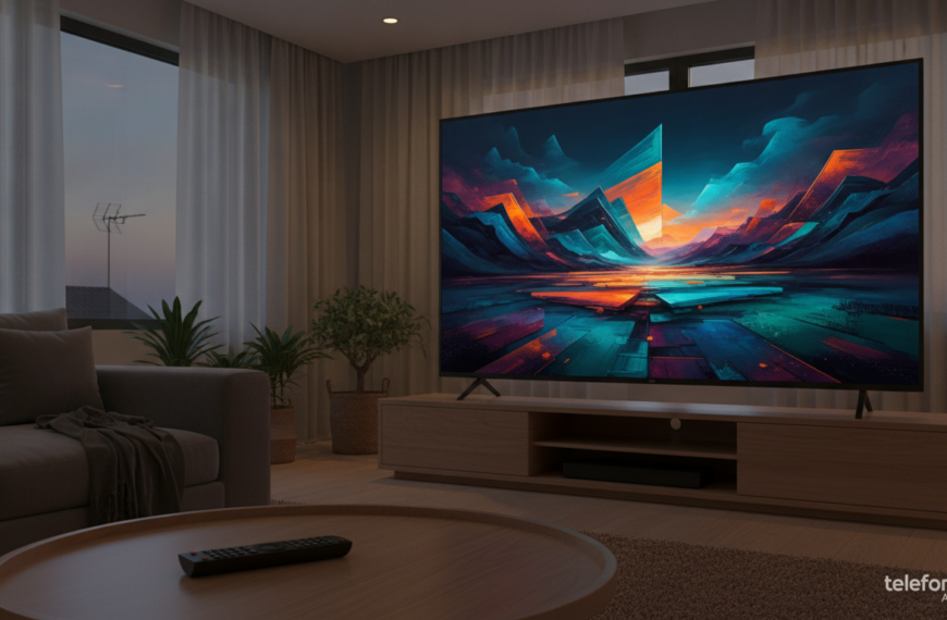 Nueva portada banner 10 Televisor 4K en un salón con un mando a distancia en primer plano
